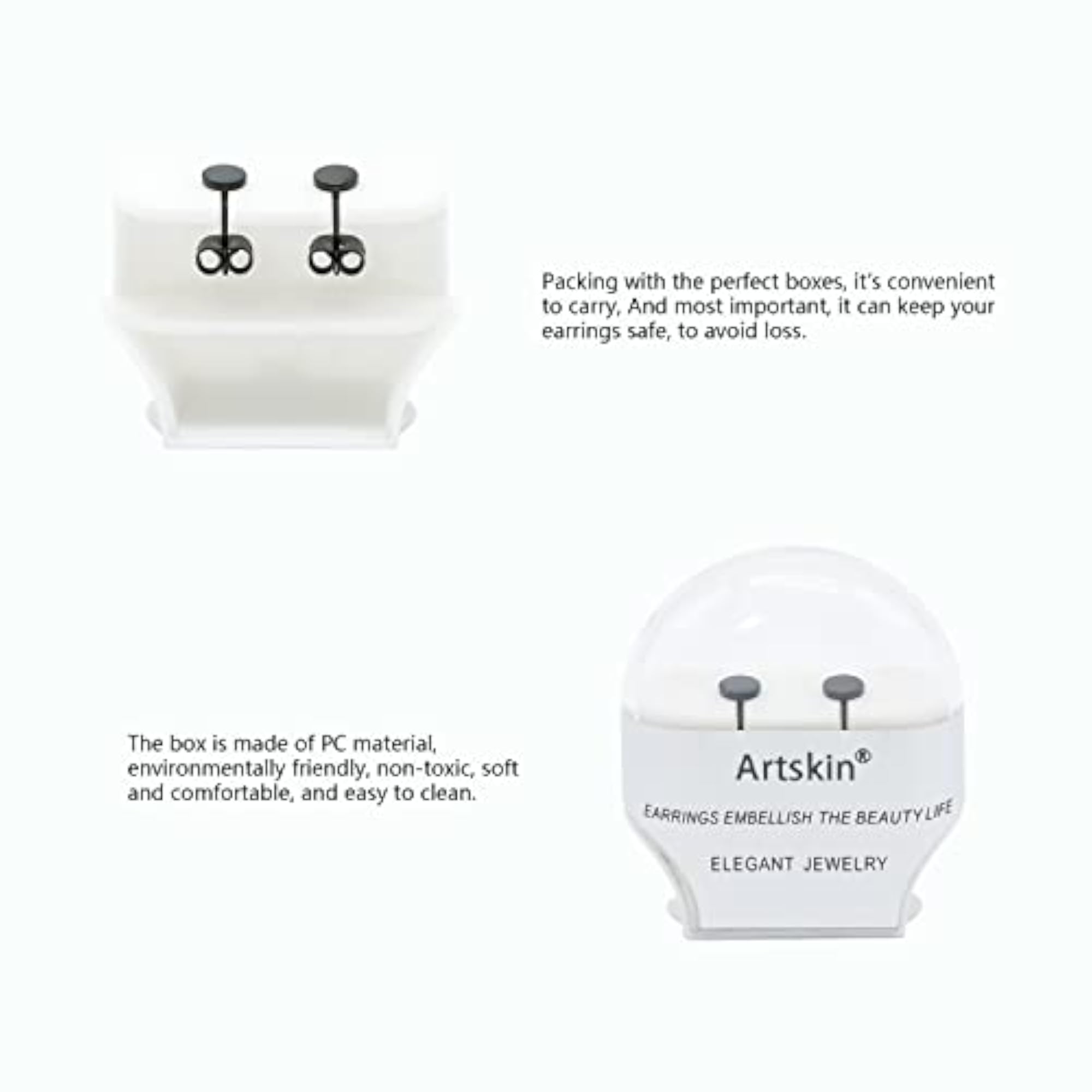 Titanium Stud Earrings for Women & Men, Hypoallergenic Options